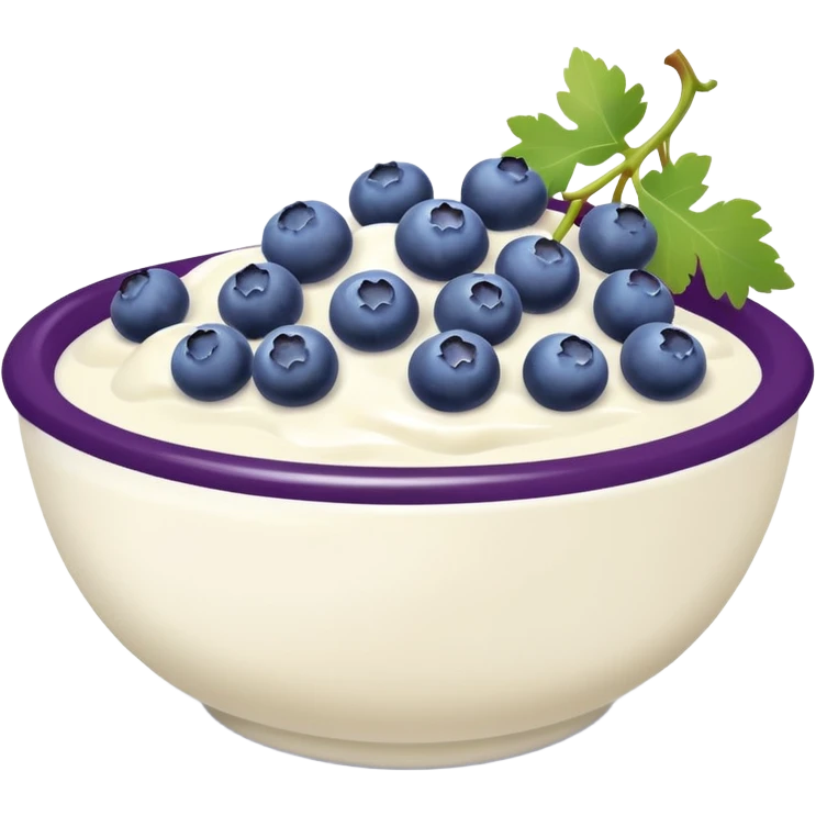 yoghurt bowl with grapes and blueberries emoji