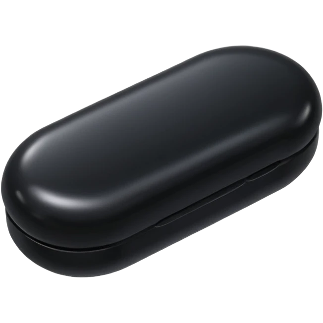 An oval shaped black pill emoji