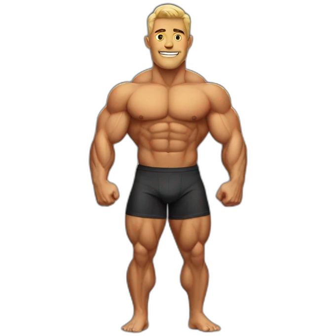 Bodybuilder without beard emoji