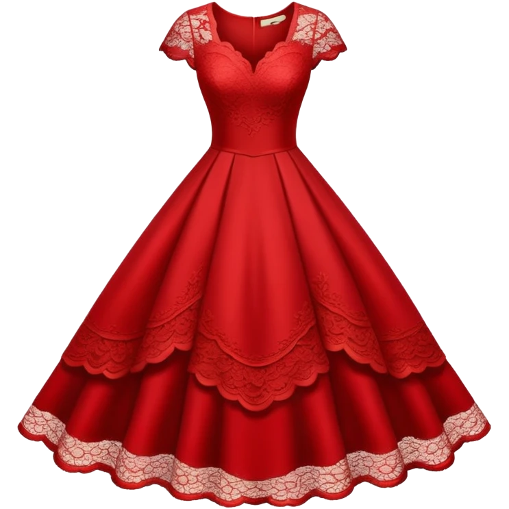 Red dress with lace emoji