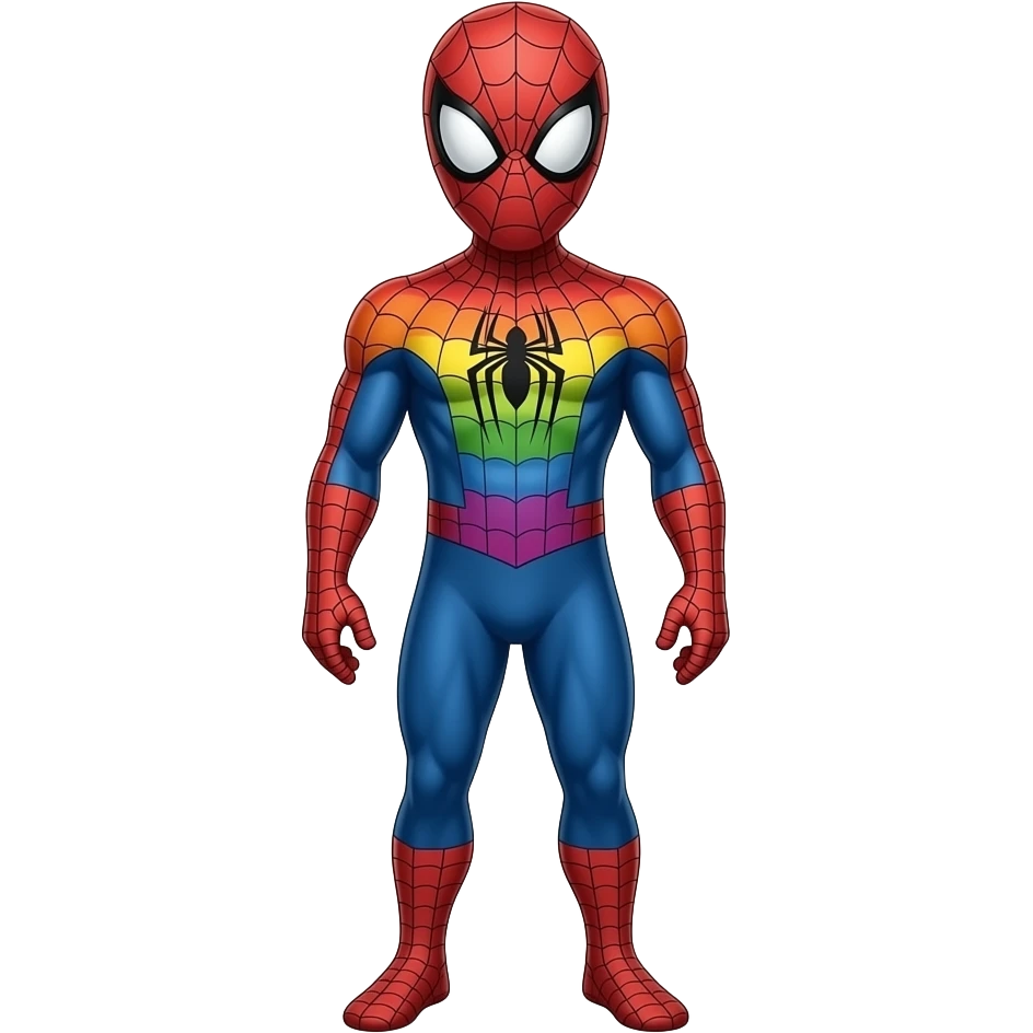 SPIDERMAN ARCOIRIS CUERPO COMPLETO I TONTO emoji