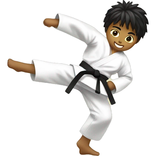 taekwondo kid kicking emoji