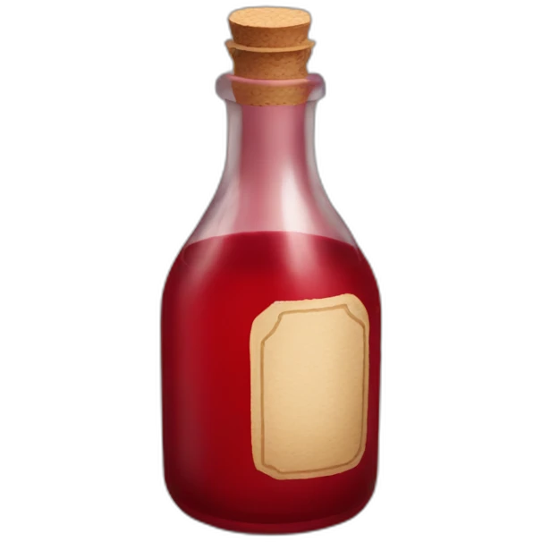 Tiny bottle of red cordial emoji