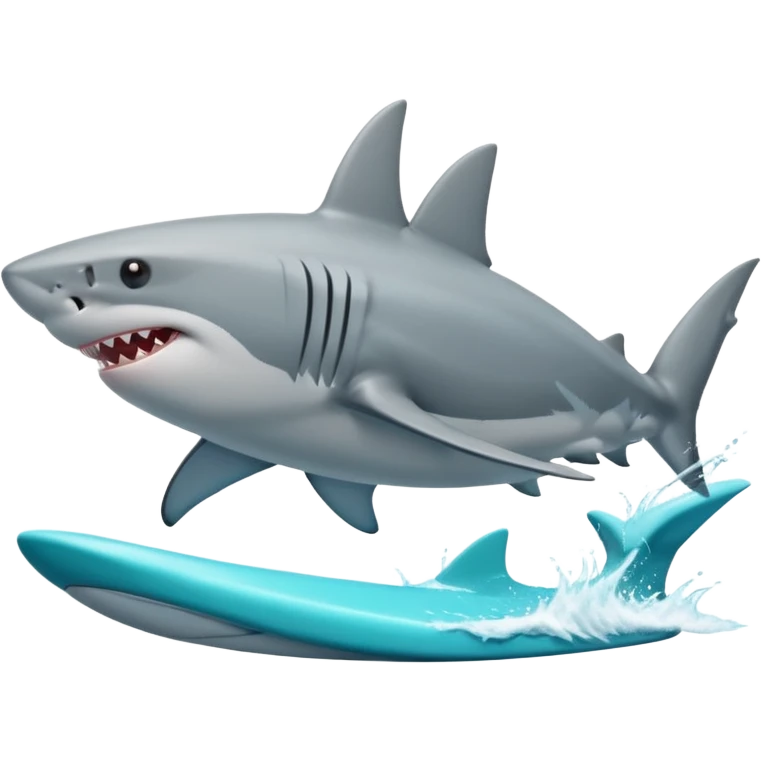 a shark surfing emoji