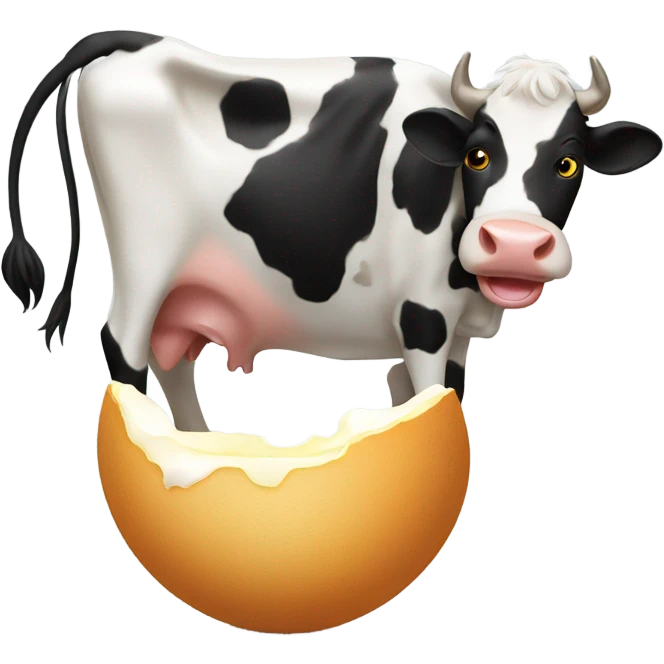 cow eating egg emoji