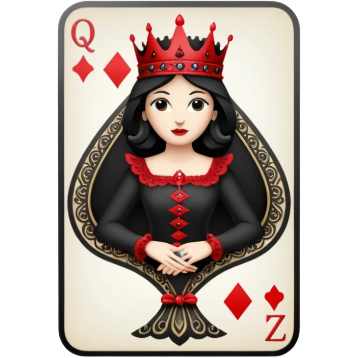 Solitaire card queen emoji