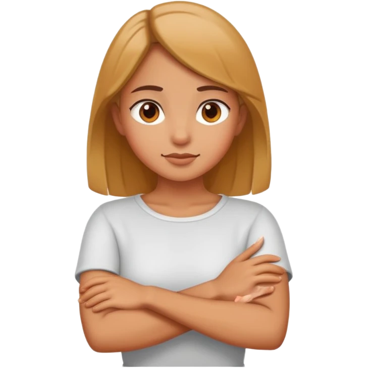 Arms crossed around neck girl  emoji