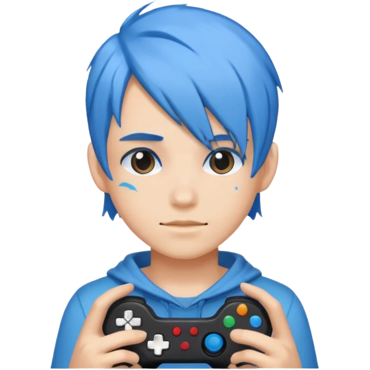 blue haired gamer emoji