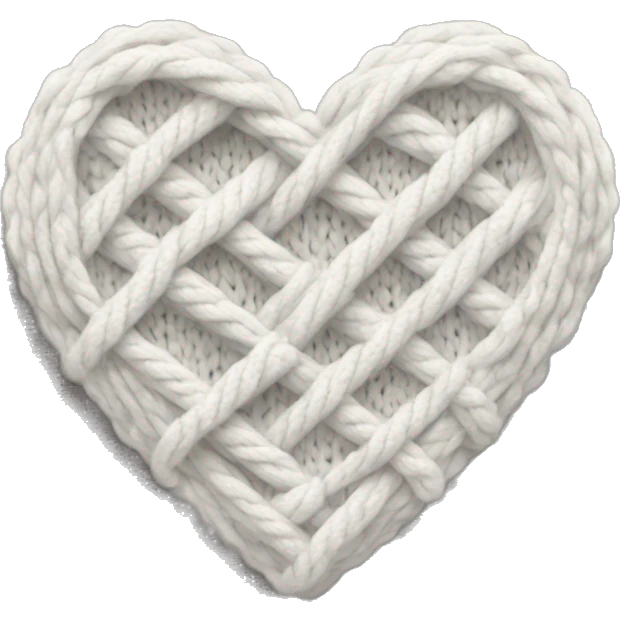 white cable knit heart emoji
