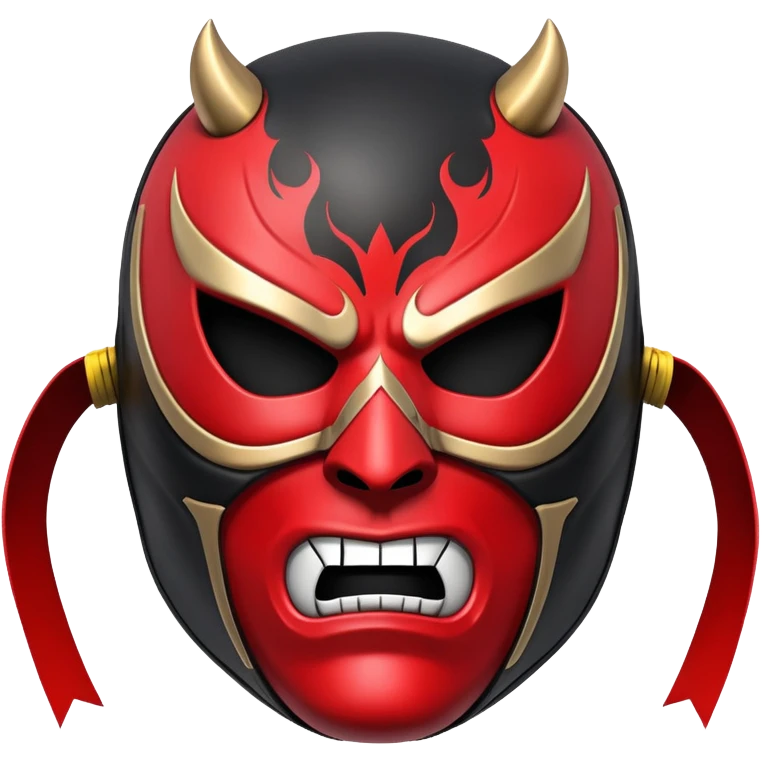 sinister luchador mask with evil expression emoji