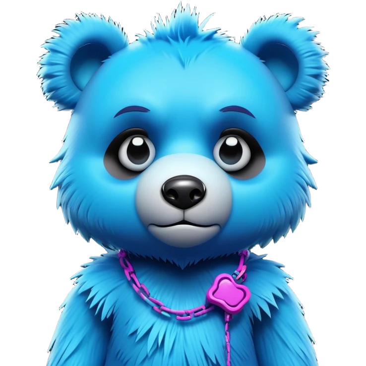 3D, adorable little Pixar style blue neon punk bear with a broken toy, ultra detailed, each lash, eye, and strand of fur is shown in stunning detail as though captured in a timeless photograph, rich textures, visually rich, so lifelike it feels like it could leap off the page at any moment emoji