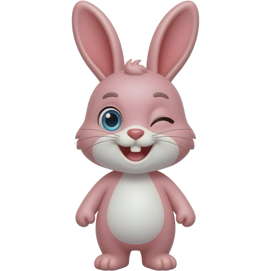 pink, happy, wink, easter bunny emoji