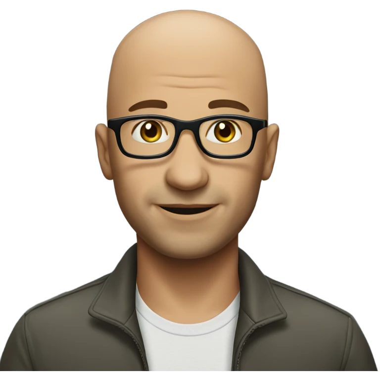 bald man with glasses indoors emoji