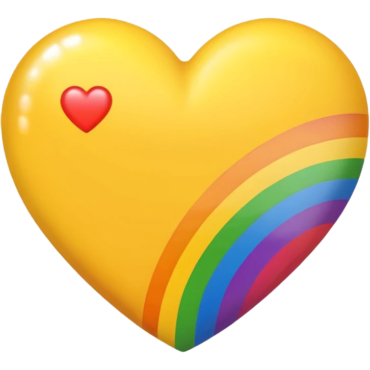 yellow heart with a rainbow emoji