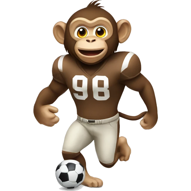 Monkey playing football emoji