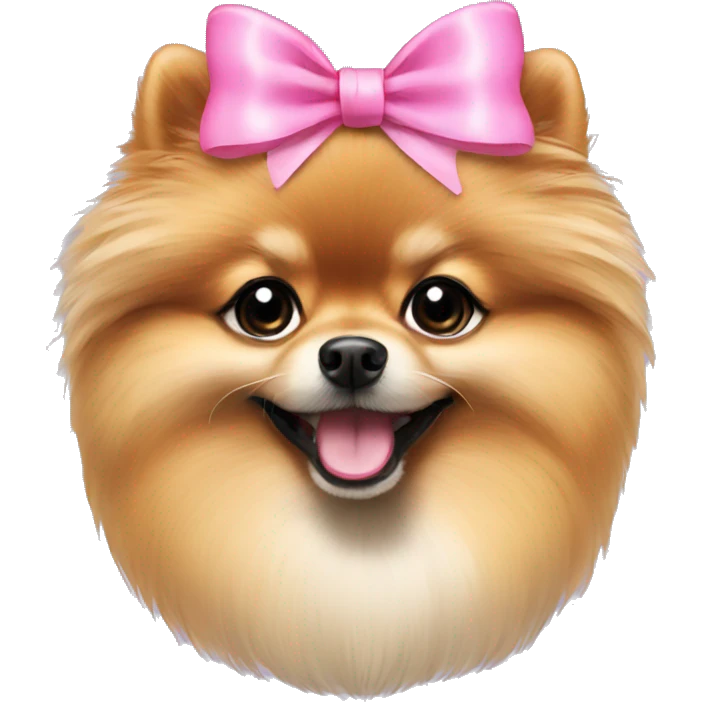 pomeranian with a pink bow emoji