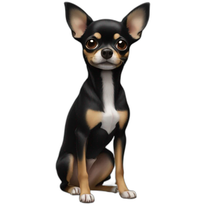 Chihuahua negro kisses emoji