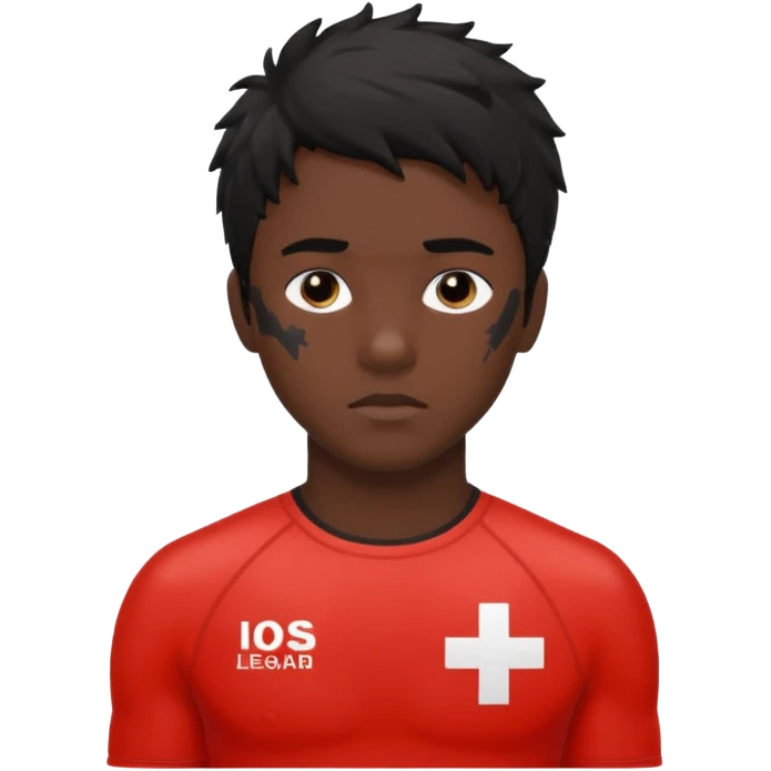 Lifeguard Teenager with Black messy hair saving lives emoji