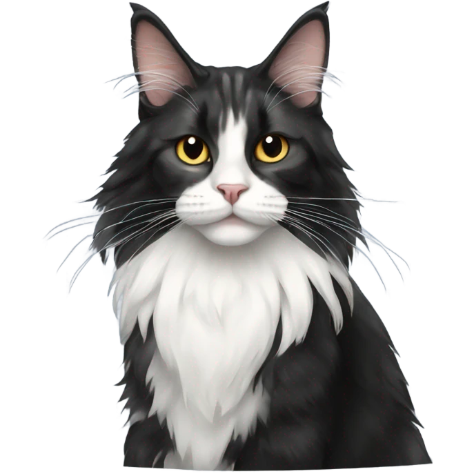 Maine coon with tuxedo on emoji
