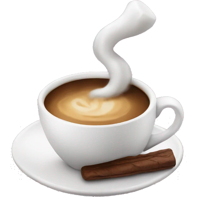 A cup of coffee with marshmallow emoji