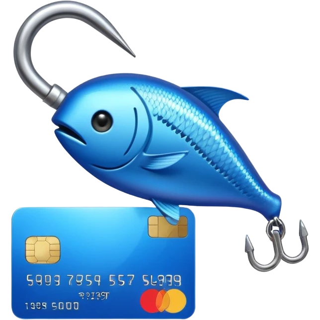 phishing, fishing hook holding a credit card emoji