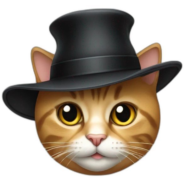 Cat with a black hat emoji