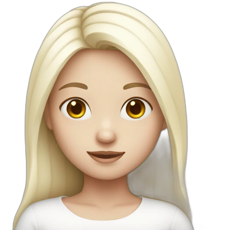 A girl with white skin around her white hearts. emoji