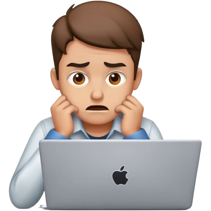 A software engineer frustrated by bad software on their laptop  emoji