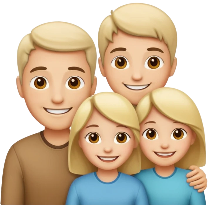 familia de tres mismo color de piel emoji