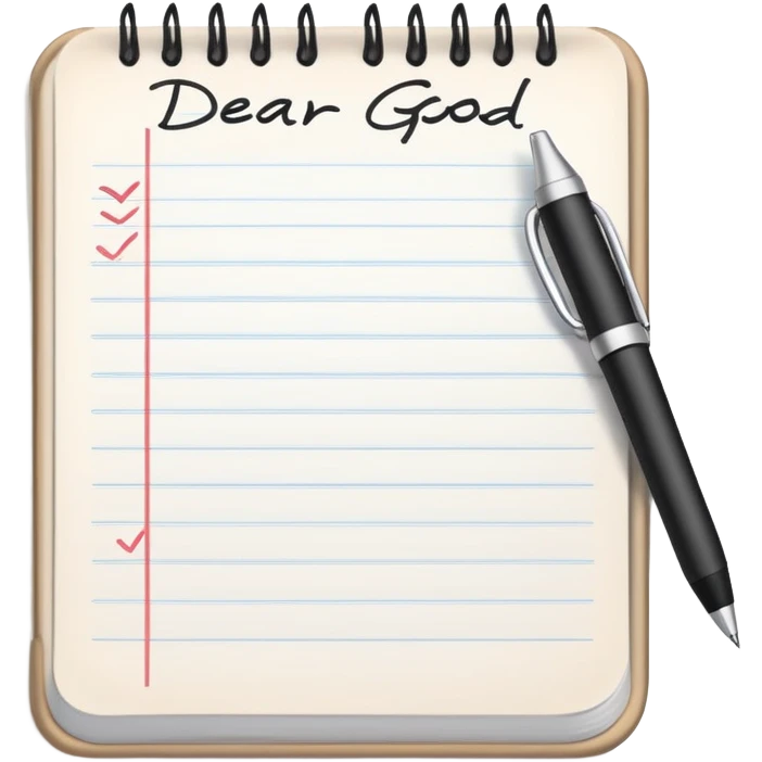 Notepad with "Dear God" written at the top emoji