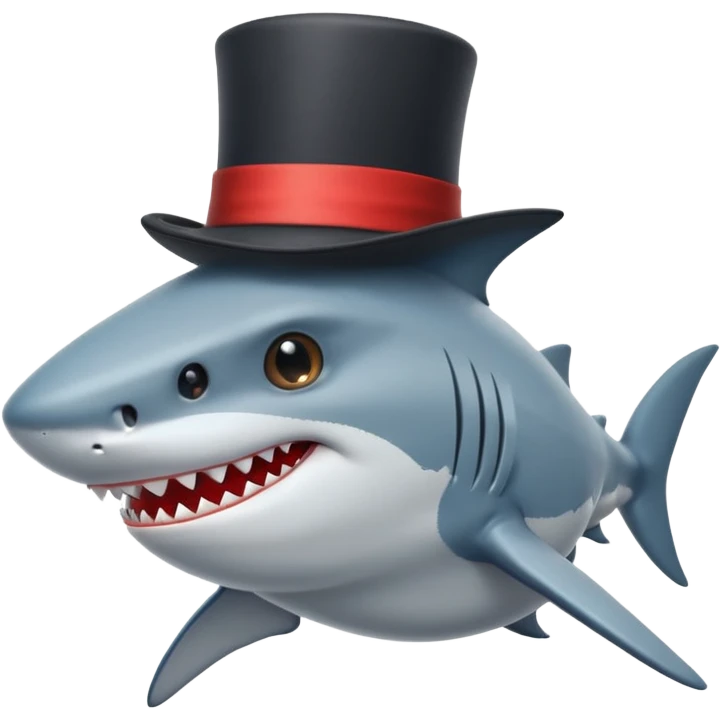 Shark with a top hat emoji