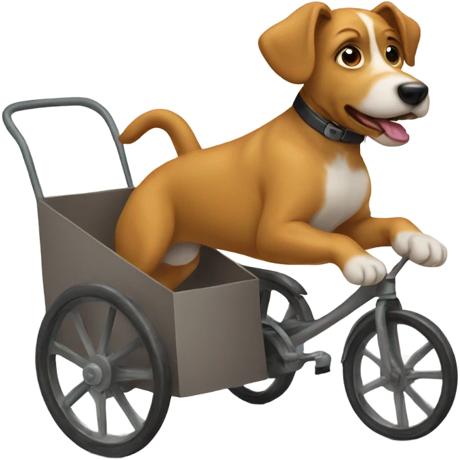 Dog riding tricycle emoji