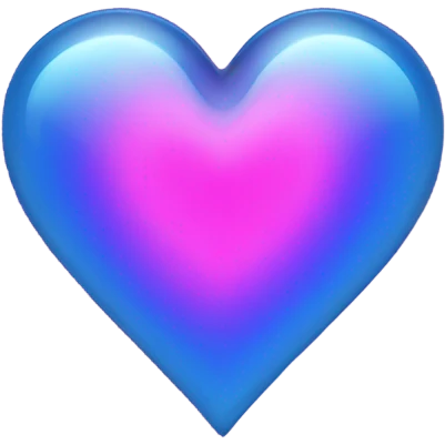Neon glass blue pink heart  emoji