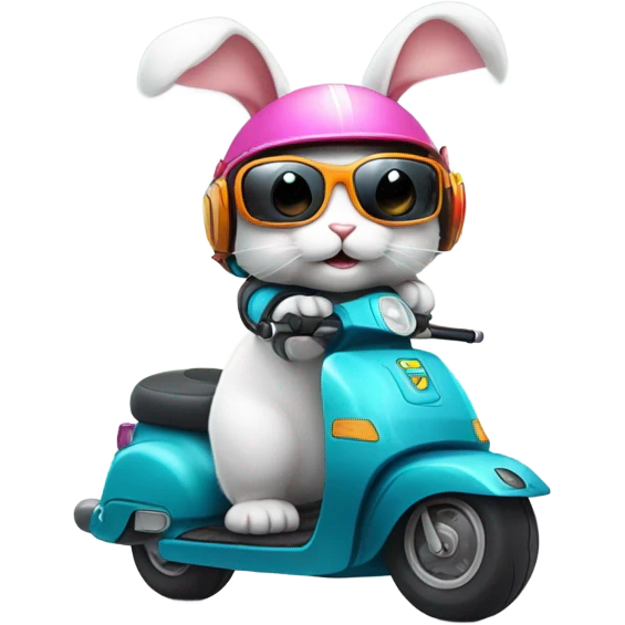 bunny riding a scooter emoji