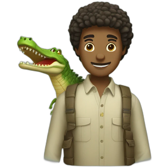 Homme qui porte un crocodile emoji