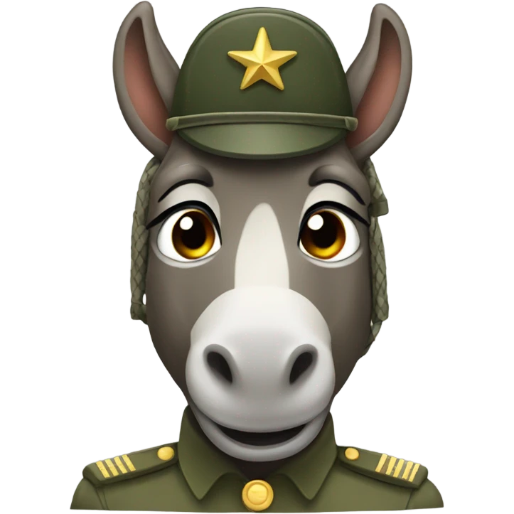 Donkey in military uniform  emoji