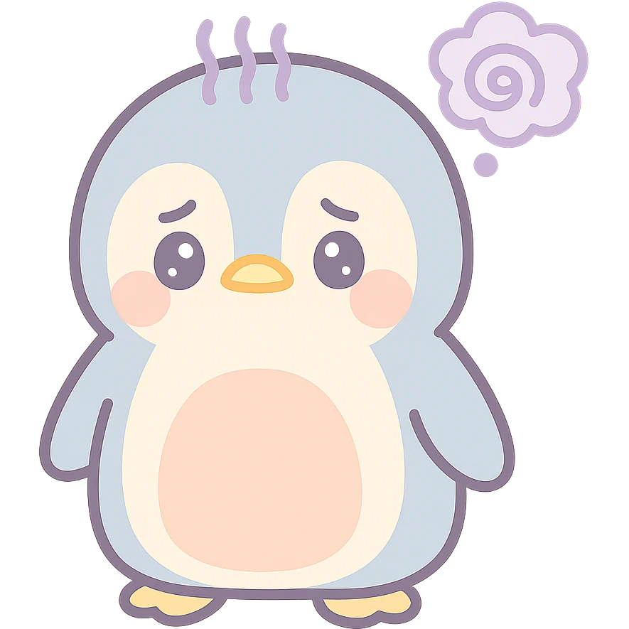 A mentally ill penguin emoji