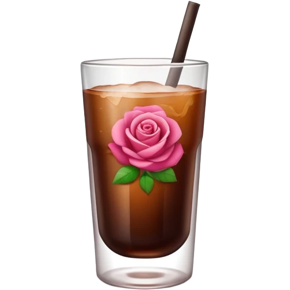 Cold brew coffee with rose mini small size glas emoji