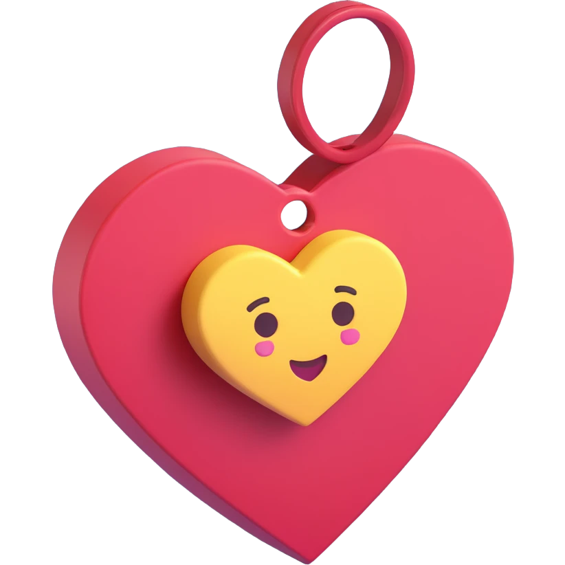 Change the gift tag to a heart shape, keep the microsoft style 3d fluent emojis, no background. emoji
