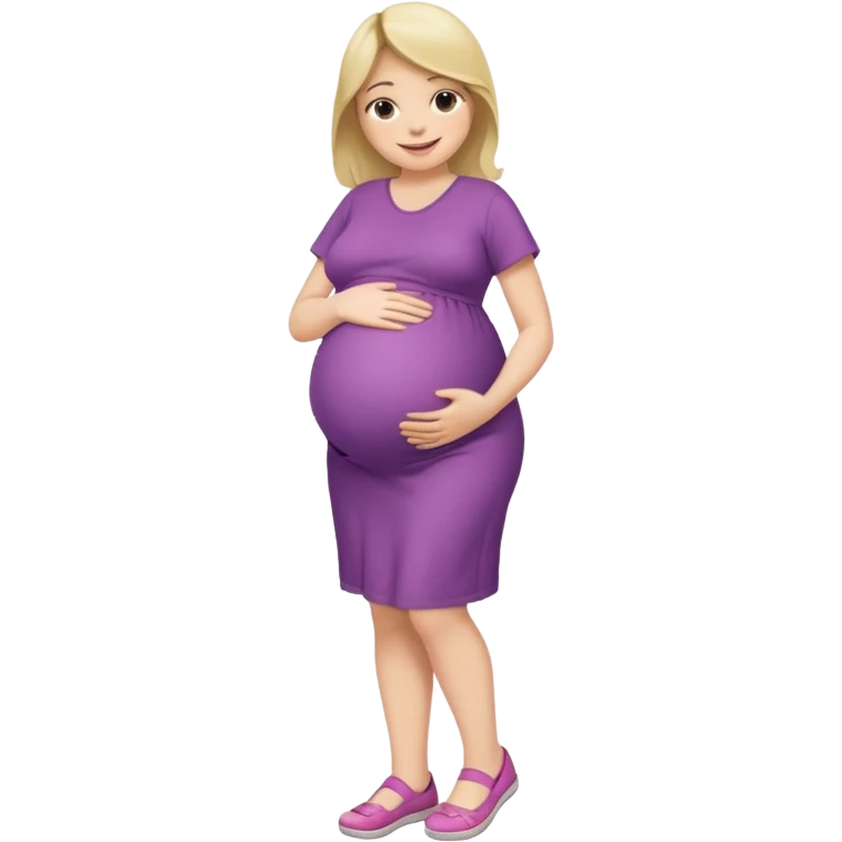 A girl pregnant full body, please. shoes emoji
