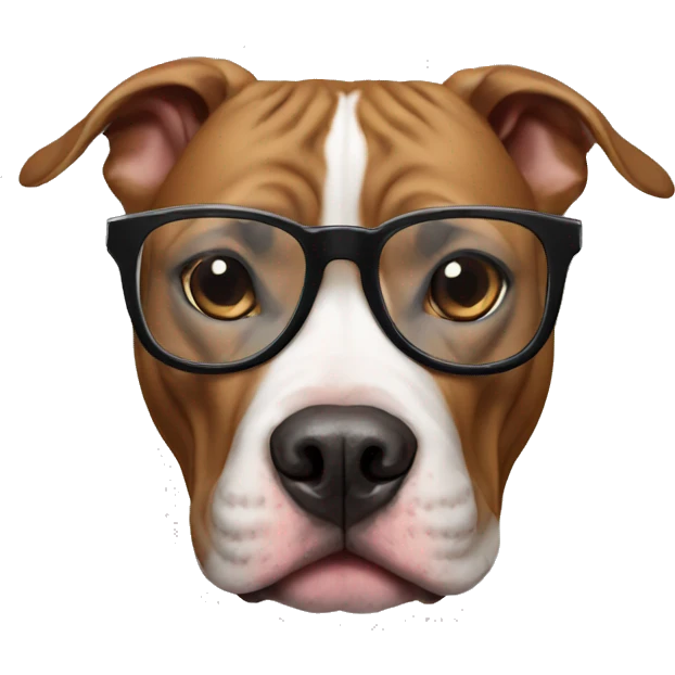 pitbull dog with glasses emoji