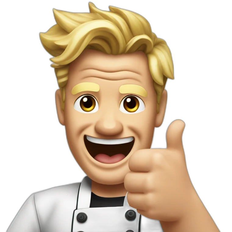 gordon ramsey giving thumbs up, photo realistic emoji