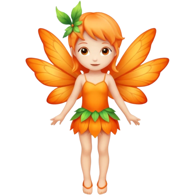 full body of little orange fairy emoji