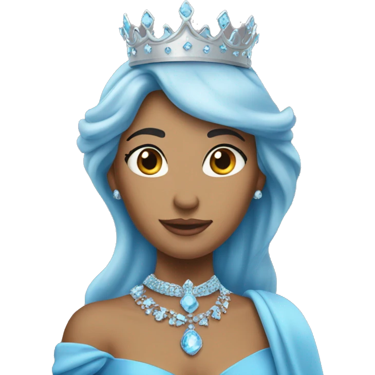 Princess wearing sky blue gown and crown emoji