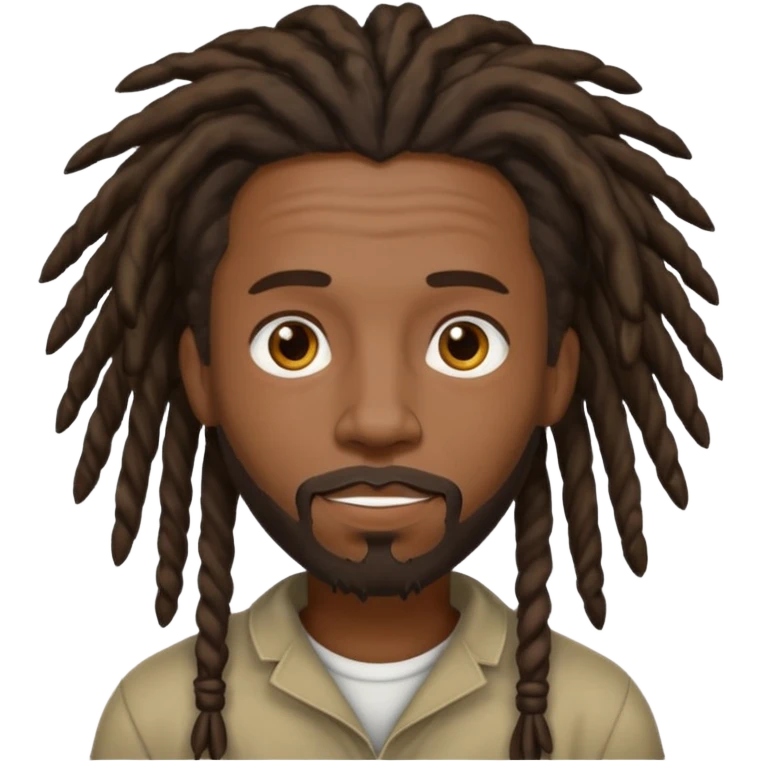 Hazme un emoji de un hombre negro con rastas y una pequeña perilla sin bigote emoji