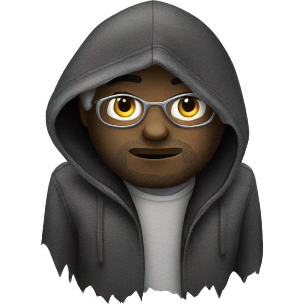 mysterious figure in black hoodie emoji