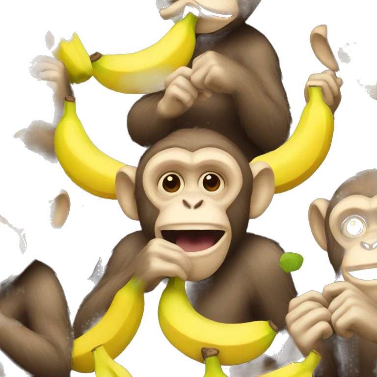 Monkey eating bananas emoji