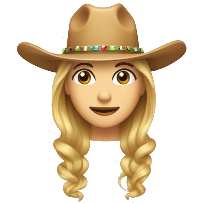 Cowgirl hat Christmas theme  emoji