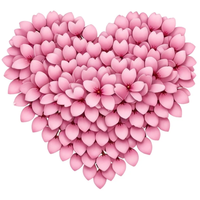 sakura heart with pastel background emoji