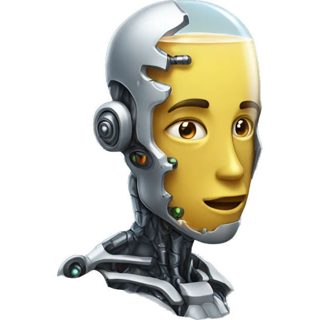 Cyborg siping juice  emoji
